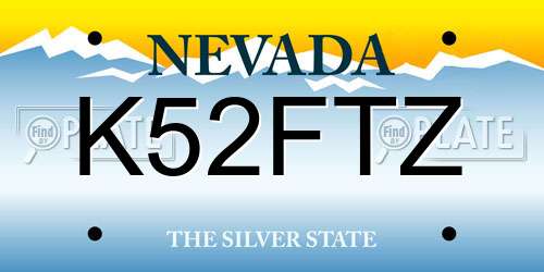 K52FTZ Nevada License Plate