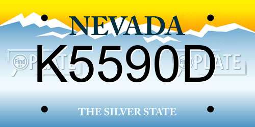 K5590D Nevada License Plate