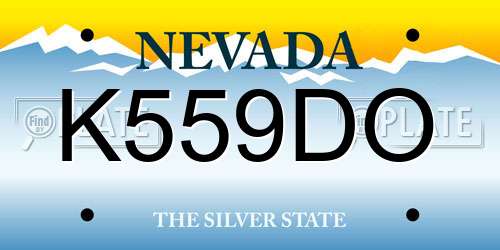 K559DO Nevada License Plate