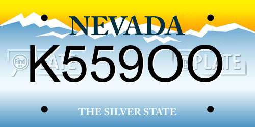 K559OO Nevada License Plate