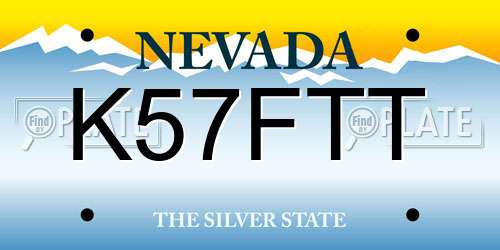 K57FTT Nevada License Plate