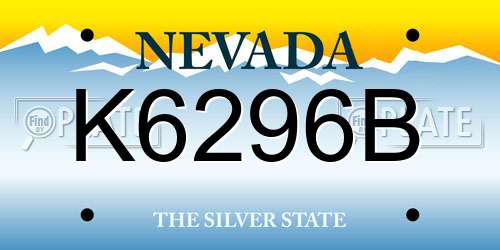 K6296B Nevada License Plate