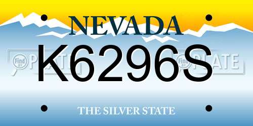 K6296S Nevada License Plate
