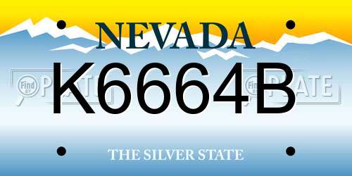 K6664B Nevada License Plate