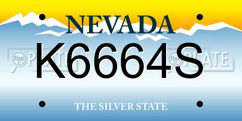 K6664S Nevada License Plate