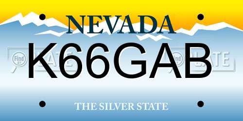 K66GAB Nevada License Plate