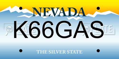 K66GAS Nevada License Plate