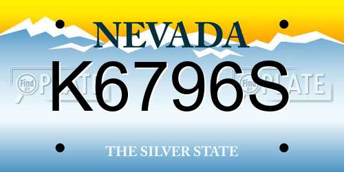 K6796S Nevada License Plate