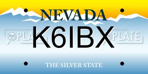 K6IBX Nevada License Plate