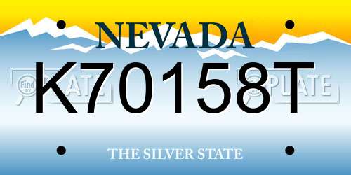 K70158T Nevada License Plate