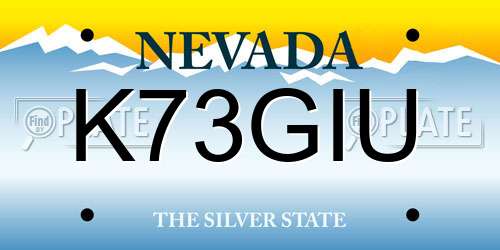K73GIU Nevada License Plate