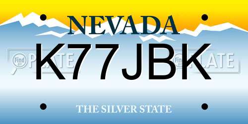 K77JBK Nevada License Plate