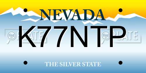 K77NTP Nevada License Plate