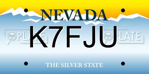K7FJU Nevada License Plate
