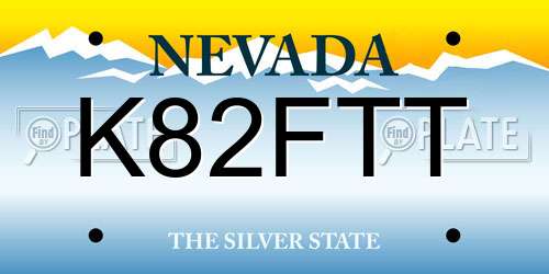 K82FTT Nevada License Plate