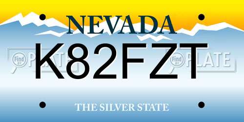 K82FZT Nevada License Plate