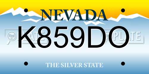 K859DO Nevada License Plate