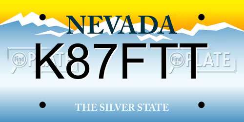 K87FTT Nevada License Plate