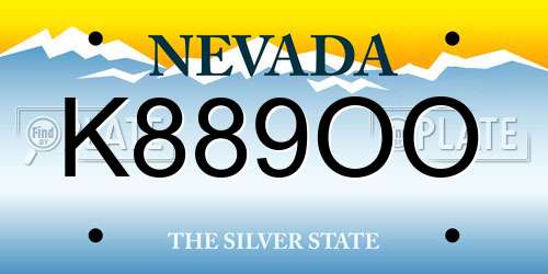 K889OO Nevada License Plate