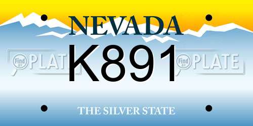 K891 Nevada License Plate