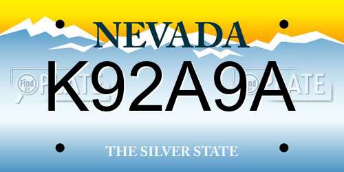 K92A9A Nevada License Plate