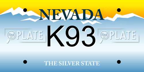 K93 Nevada License Plate