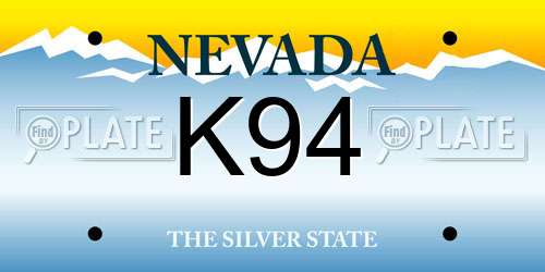 K94 Nevada License Plate