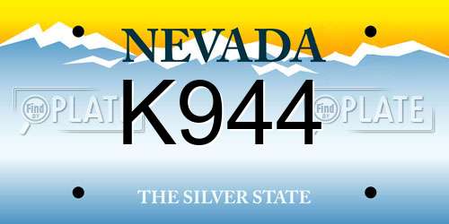 K944 Nevada License Plate