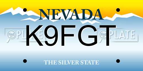 K9FGT Nevada License Plate