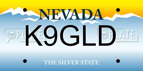 K9GLD Nevada License Plate