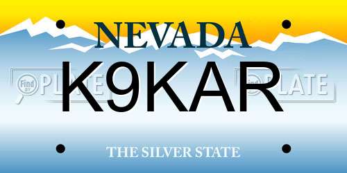 K9KAR Nevada License Plate