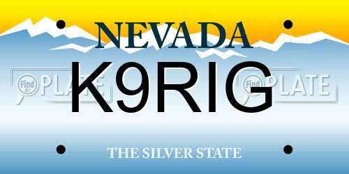 K9RIG Nevada License Plate