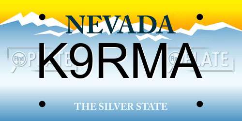 K9RMA Nevada License Plate