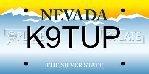 K9TUP Nevada License Plate