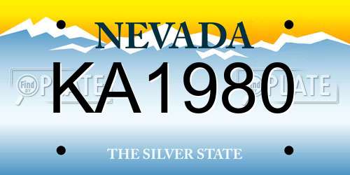 KA1980 Nevada License Plate