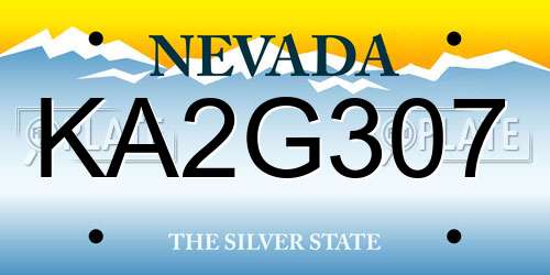 KA2G307 Nevada License Plate