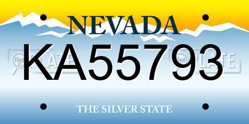 KA55793 Nevada License Plate