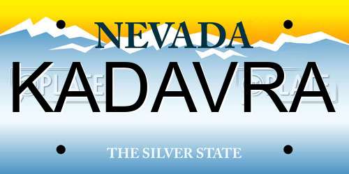 KADAVRA Nevada License Plate