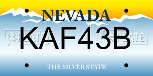 KAF43B Nevada License Plate