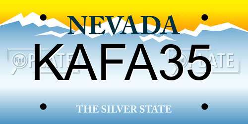 KAFA35 Nevada License Plate