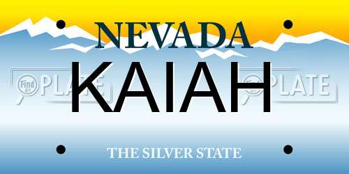 KAIAH Nevada License Plate