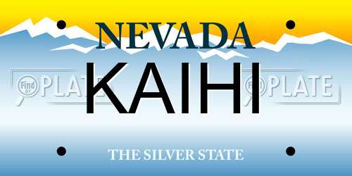 KAIHI Nevada License Plate
