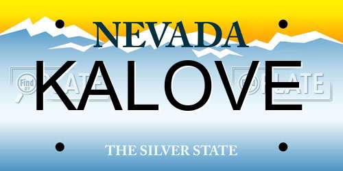 KALOVE Nevada License Plate
