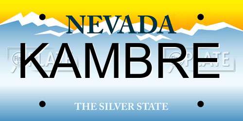 KAMBRE Nevada License Plate