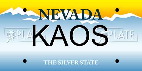KAOS Nevada License Plate