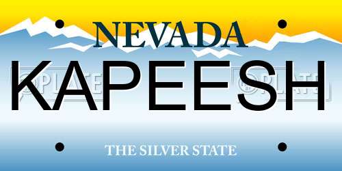 KAPEESH Nevada License Plate