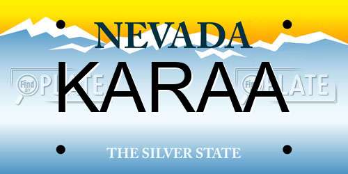 KARAA Nevada License Plate