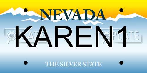 KAREN1 Nevada License Plate