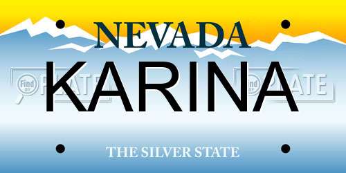 KARINA Nevada License Plate