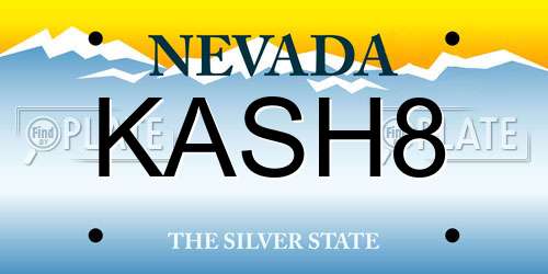KASH8 Nevada License Plate
